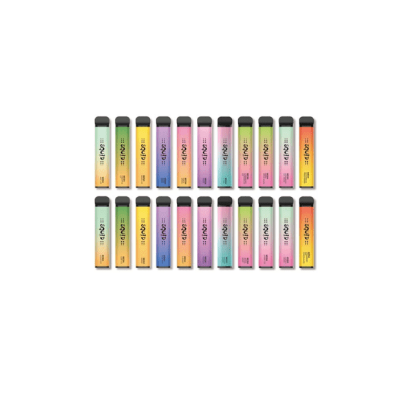 Squid 800 Puffs Disposable vape kits in multiple colors